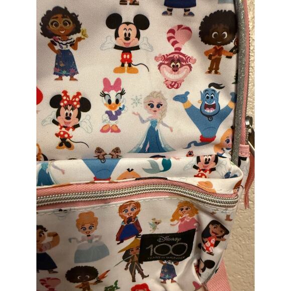 NWOT Disney 100 Years Of Wonder Mini Backpack Disney Characters Adjustable Strap - Picture 2 of 5